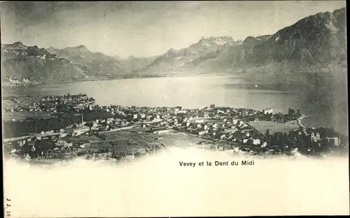 Ak Vevey Kanton Waadt, et la Dent du Midi