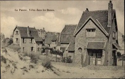 Ak La Panne Westflandern, Villas dans les Dunes