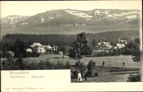 Ak Szklarska Poręba Schreiberhau Riesengebirge Schlesien, Marienthal, Panorama
