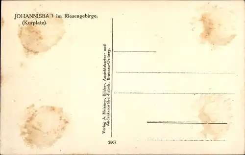 Ak Janské Lázně Johannisbad Riesengebirge Region Königgrätz, Kurplatz