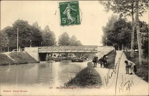 Ak  Ay-Champagne Marne, Pont Victor-Hugo