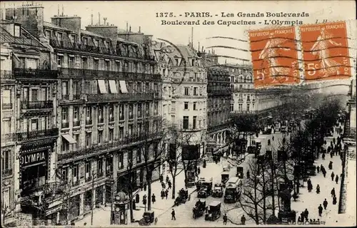 Ak Paris IX Boulevard de Capucines, Les Grands Boulevards, L'Olympia