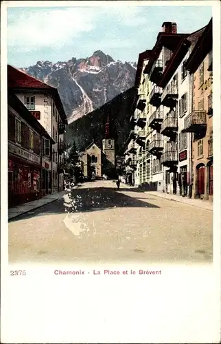 Ak Chamonix Mont Blanc Haute Savoie, La Place et le Brevent