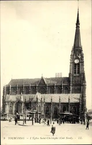 Ak Tourcoing Nord, L'Eglise Saint-Christophe, Kirche