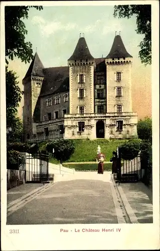 Ak Pau Pyrénées-Atlantiques, Le Chateau Henri IV, Schloss