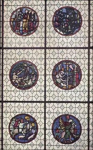 Ak Paris V, Musee de Cluny, Vitraux provenant de la Sainte Chapelle du Palais a Paris, XIIIe siecle