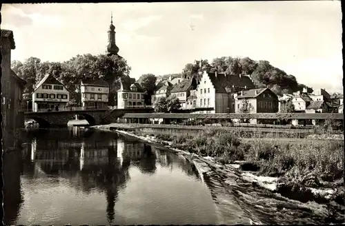 Ak Bad Kreuznach in Rheinland Pfalz, Brückenhäuser, Pauluskirche, Kauzenburg