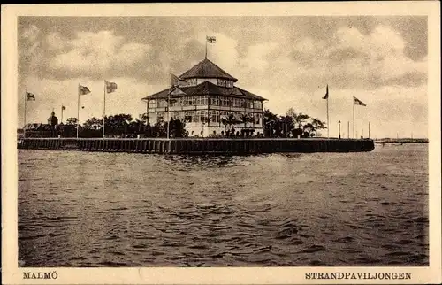 Ak Malmö Schweden, Strandpaviljongen