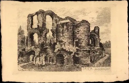 Künstler Ak Jander, C., Trier in Rheinland Pfalz, Kaiserpalast