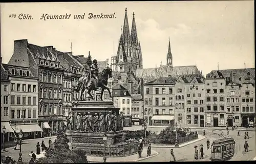 Ak Köln am Rhein, Heumarkt und Denkmal