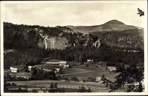 Ak Jonsdorf in Sachsen, Mühlsteinbrüche und Lausche, Panorama