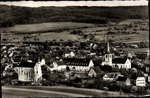 Ak Neckarelz Mosbach am Odenwald, Panorama, Haus Maria Trost, Kirche