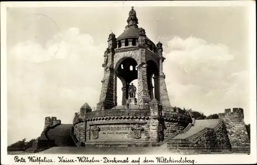 Ak Porta Westfalica an der Weser, Kaiser-Wilhelm-Denkmal auf dem Wittekindsberg