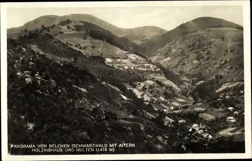 Ak Münstertal im Schwarzwald, Panorama von Belchen, Aitern, Holzinshaus, Multen