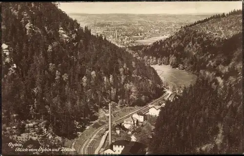 Ak Oybin in der Oberlausitz, Blick vom Oybin auf Zittau