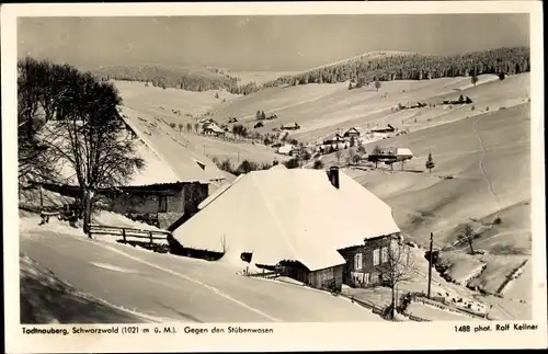 Ak Todtnauberg Todtnau im Schwarzwald, gegen den Stübenwasen, Ortsansicht, Winterlandschaft