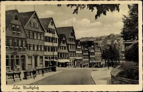 Ak Calw im Nordschwarzwald, Marktplatz, Straßenansicht