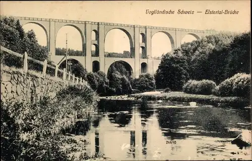 Ak Jocketa Pöhl im Vogtland, Elstertalbrücke