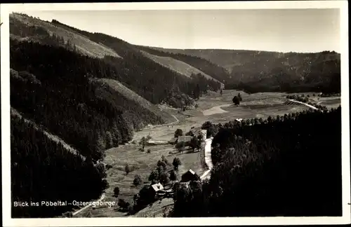 Ak Niederpöbel Schmiedeberg Dippoldiswalde im Erzgebirge, Pöbeltal