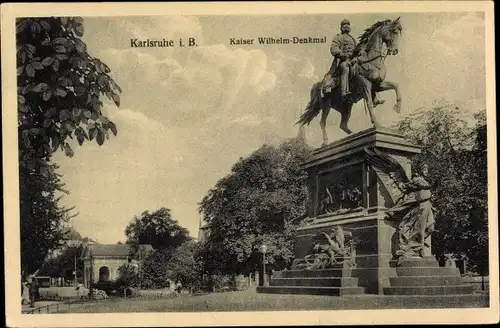 Ak Karlsruhe in Baden, Kaiser Wilhelm-Denkmal