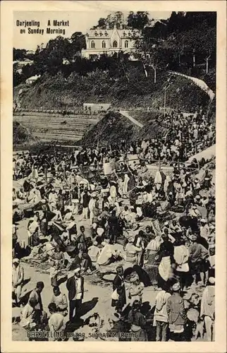 Ak Darjeeling Indien, Market Sunday Morning