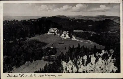 Ak Bregenz am Bodensee Vorarlberg, Fliegeraufnahme vom Pfänder Hotel