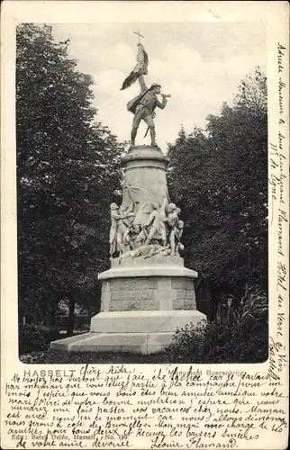 Ak Hasselt Flandern Limburg, Monument Boerenkrijg