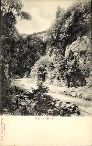 Ak Tarvisio Tarvis Friuli, Schlitza-Schlucht, Brücke