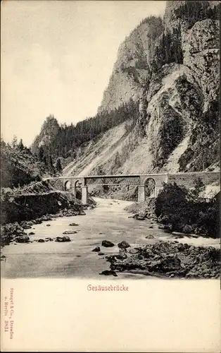 Ak Johnsbach im Gesäuse Steiermark, Gesäusebrücke
