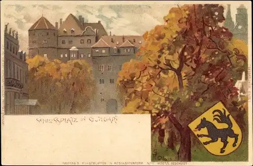 Künstler Litho Closs, Stuttgart in Baden Württemberg, Schlossplatz