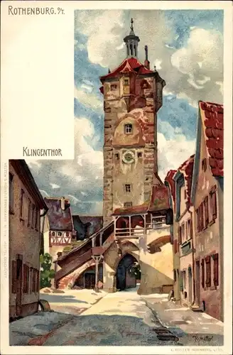 Künstler Litho Mutter, K., Rothenburg ob der Tauber Mittelfranken, Klingentor