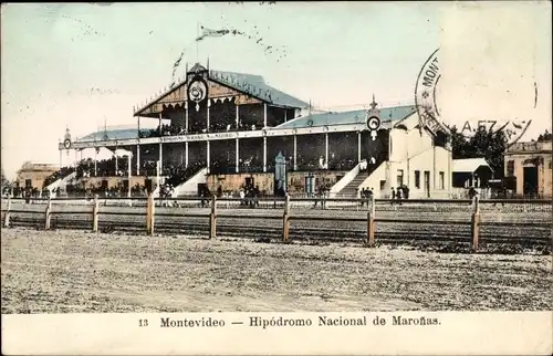 Ak Montevideo Uruguay, Hipodromo Nacional de Maroñas, Pferderennbahn