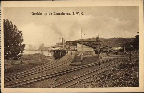 Ak Emmahaven Teluk Bayur Padang Sumatra Indonesien, Hafen, Bahnhof, Zug