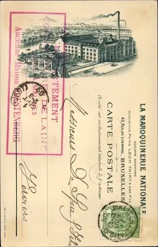 Ak Bruxelles Brüssel, La Maroquinerie Nationale, Leon Thiry & ses Fils