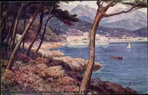 Künstler Ak Menton Alpes Maritimes, Berard, H., DArnoles et les Montagnes d'Agnes, Tuck 11