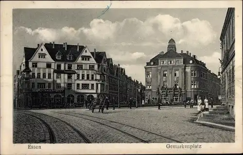 Ak Essen im Ruhrgebiet, Gemarkenplatz