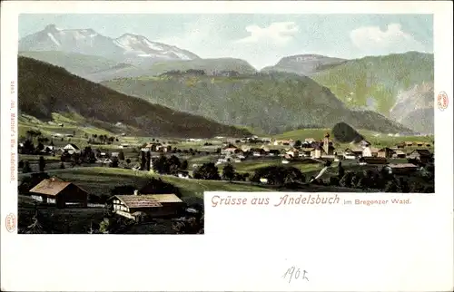 Ak Andelsbuch Vorarlberg, Blick auf den Ort im Bregenzer Wald