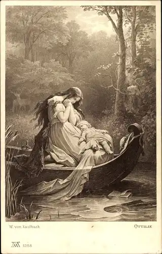 Künstler Ak Kaulbach, W. v., Ottilie