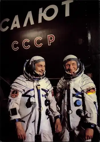 Ak Gemeinsamer Kosmosflug, UdSSR DDR, Kosmonaut Sigmund Jähn, Waleri Bykowski