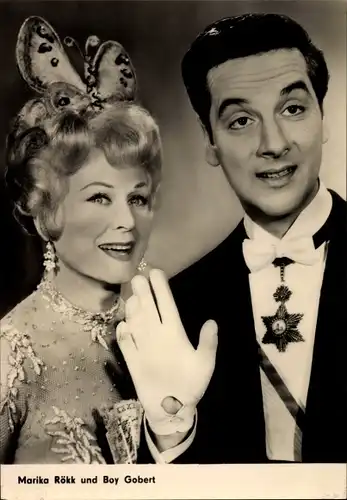 Ak Schauspieler Marika Rökk und Boy Gobert, Tänzerin, Portrait, Fledermaus