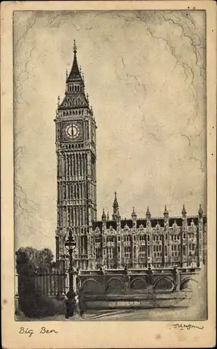 Künstler Ak London City England, Big Ben