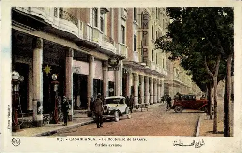 Ak Casablanca Marokko, Le Boulevard de la Gare