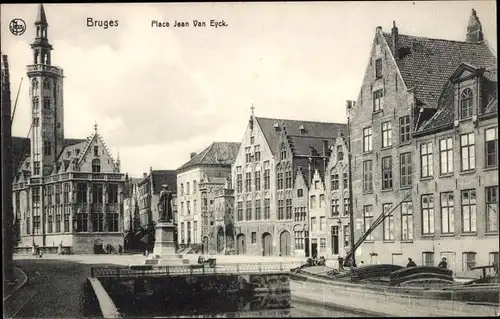 Ak Bruges Brügge Flandern Westflandern, Place Jean Van Eyck