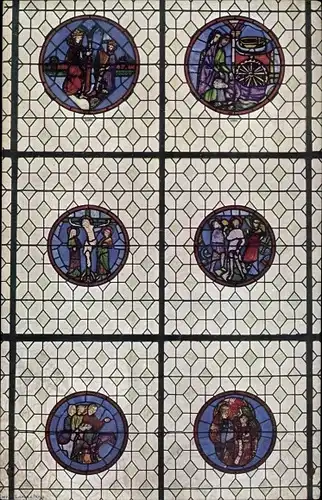 Ak Paris V, Musee de Cluny, Art Francais XIIIe siecle, Vitraux provenant de la Sainte Chapelle