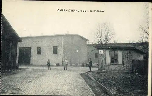 Ak Oberhoffen sur Moder Oberhofen Elsass Bas Rhin, Truppenübungsplatz, Camp, Intendance