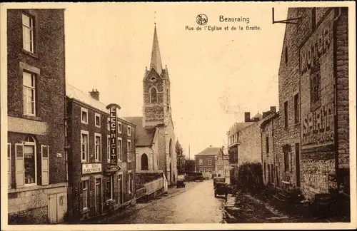 Ak Beauraing Wallonien Namur, Rue de l´Eglise et de la Grotte