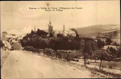 Ak Vierves Namur Wallonien, Vallee du Viroin, Entree du Village