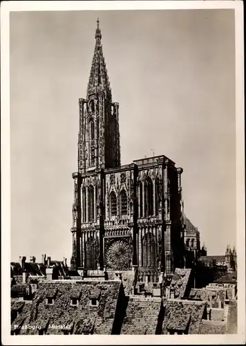 Ak Strasbourg Straßburg Elsass Bas Rhin, Münster, Außenansicht