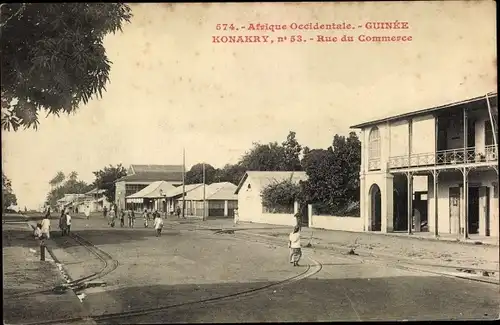 Ak Conakry Konakry Guinea, Afrique Occidentale, Rue du Commerce