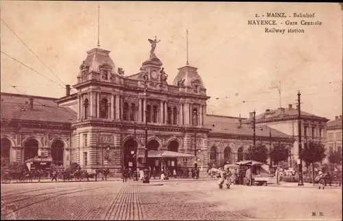 Ak Mainz am Rhein, Bahnhof